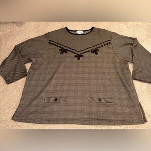 RAFAEL Houndstooth Top. Size 3X